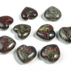 Dragon Blood Jasper Heart Gemstone – Dragon Blood Jasper Gemstone – Loose Gemstone –Natural Dragon Blood Healing Stone - 3cm - HE1166