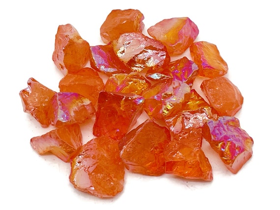Tangerine Aura Quartz – Rough Orange Aura – Raw Crystal – Chunk Stones - Healing Crystal - RA1261