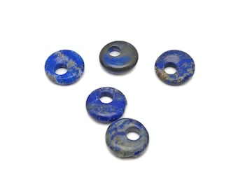 Lapis Lazuli Gemstone Pi Stone - Crystal Donut Pi Stone - Pi Stone -Crystal Earrings - Lucky Safety Pendant Jewelry - 18mm - DO1024