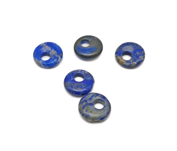 Lapis Lazuli Gemstone Pi Stone - Crystal Donut Pi Stone - Pi Stone -Crystal Earrings - Lucky Safety Pendant Jewelry - 18mm - DO1024
