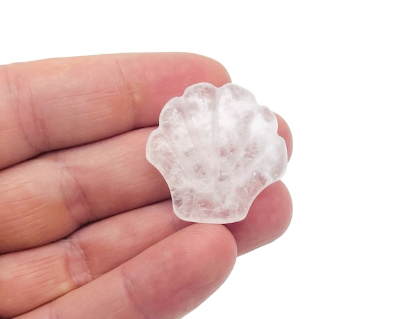 Clear Quartz Sea Shell Carving Gemstone - Gemstone Shell For Jewelry Making - Mineral Specimen - Sea Shell Decor - SS1003