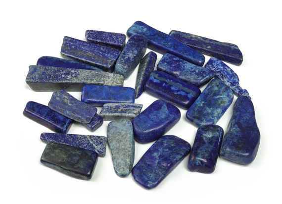 Lapis Lazuli Tumbled Stone - Long Lapis Lazuli Crystal Stone – Protection Stone – Blue Lapis Lazuli Gemstone – 1.2 - 2.2 inch - TU1048