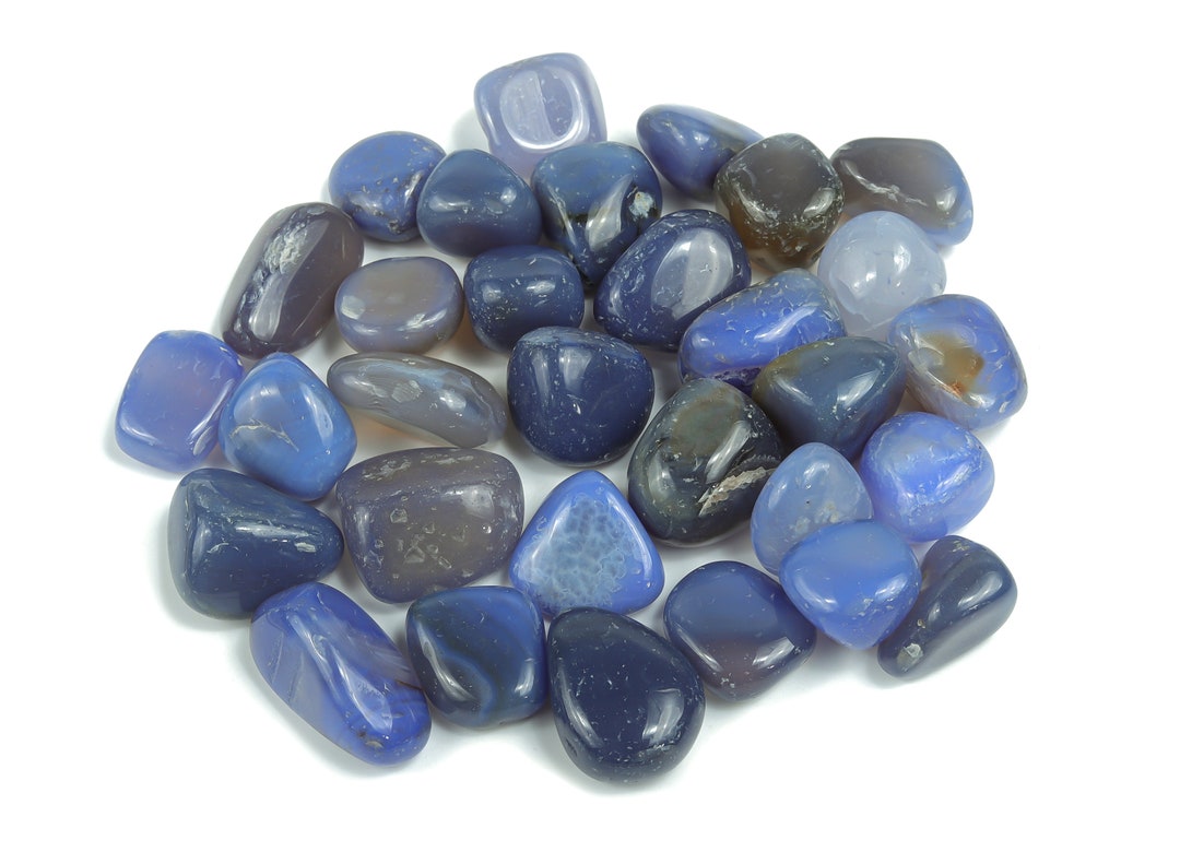 Blue Agate Tumbled Stone Blue Agate Crystal Polished Stone Gemstone