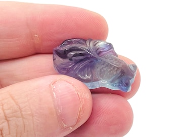 Sculpture de poisson d'aquarium en fluorite - Pierres précieuses sculptées en fluorite - Cristal curatif - Meilleure qualité - Décoration d'intérieur - Cadeaux - CA1014