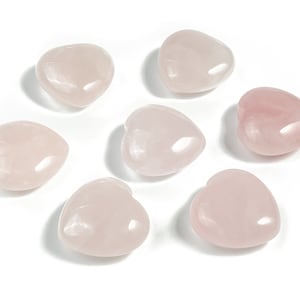Rose Quartz Heart Gemstone - Healing Stones - Gemstone Hearts Healing Stones - Carved Gemstone Heart – 3cm - HE1160