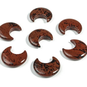 Mahogany Obsidian Gemstone Moon - Mahogany Obsidian - Premium Gem Quality - Mahogany Obsidian Moon - Healing Crystals – 3x1.6cm - MO1028