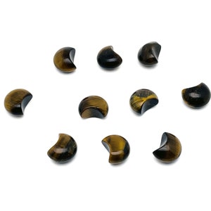 Tiger Eye Gemstone Moon Puffy - Crystal Crescent - Healing Crystal - Mini Crystal- Crescent Moon – Moon Crystals – 15x9mm – MO1093