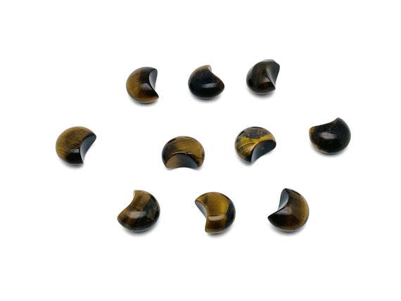 Tiger Eye Gemstone Moon Puffy - Crystal Crescent - Healing Crystal - Mini Crystal- Crescent Moon – Moon Crystals – 15x9mm – MO1093
