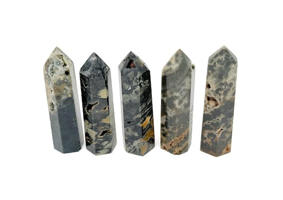 Ocean Jasper Obelisk Tower Stone - Gemstone Tower - Meditation Gemstone - Crystal Gifts - Home Crystal Decor - TW1145