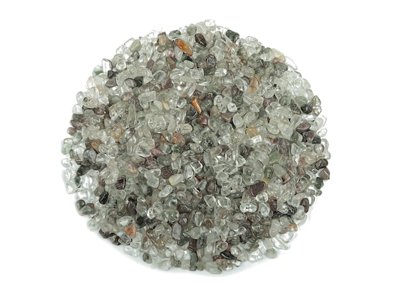 Garden Quartz Chips – Lodolite Chips – Small Undrilled Chips – Natural Lodolite Crystal – Lodolite Gemstones 2-6mm - CP1006