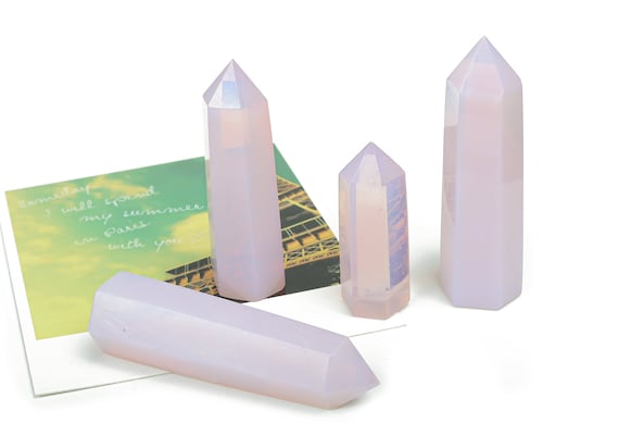 Pink Opalite Obelisk Tower Stone – Obelisk Tower Point Crystals – Natural Pink Opalite Gemstones – Loose Gemstone - TW1019