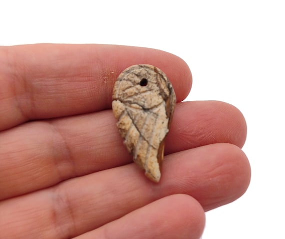 Picture Jasper Crystal Angel Wing Hole Pendant - Carved Angel Wing - Crystal Jewelry - Angel Wing Charms - NC1361
