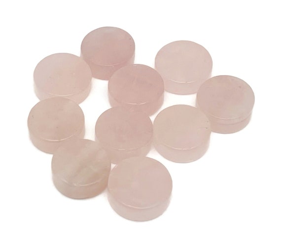 Rose Quartz Gemstone Flat Disk - Crystal Round Coin - Loose Gemstone - Cabochon Gemstone - Handmade Gemstone Round - FL1070