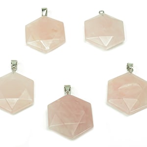 Rose Quartz Star Pendant - Crystal Pendant – Natural Necklaces - Jewelry Making Supplies - NC1060