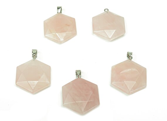 Rose Quartz Star Pendant - Crystal Pendant – Natural Necklaces - Jewelry Making Supplies - NC1060