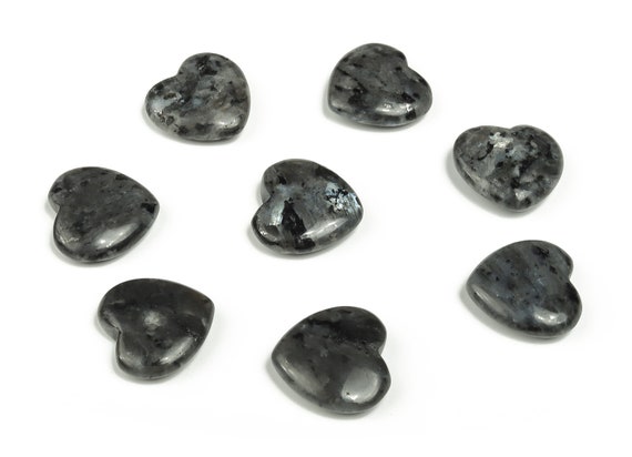 Larvikite Heart Gemstone Flat – Heart Crystal - Healing Stones – Carving Heart - Natural stones - 20x20x6 - HE1060