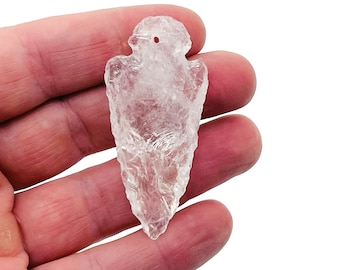 Clear Quartz Arrow Point Pendant - Drilled Crystals Pendant Healing - Quartz Pendant - Gifts - NC1237
