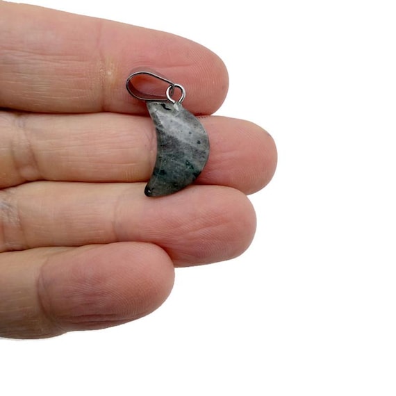Labradorite Moon Pendant - Moon Earring Crystal - Crystals Healing - Jewelry Making Supplies - MNC1017
