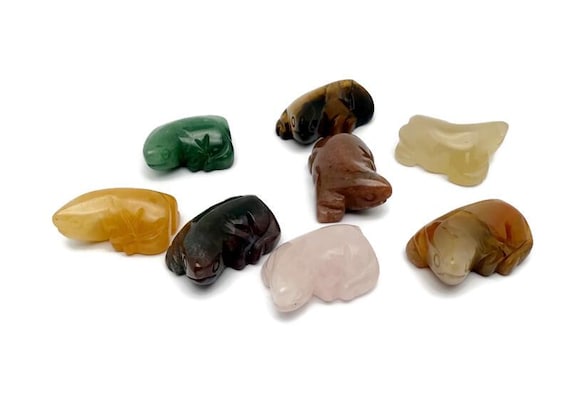 Crystal Lizard Figure - Gemstone Decor - Handmade Carved Animal - Energy Stone - Protection Symbol - ANMIX19