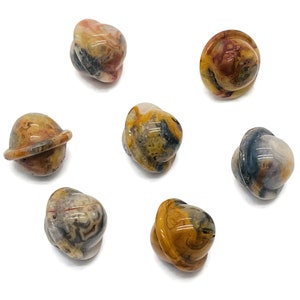 Crazy Lace Agate Saturn Crystal - Mini Planet Gemstone - Crystal Carving - 18mm - SA1015