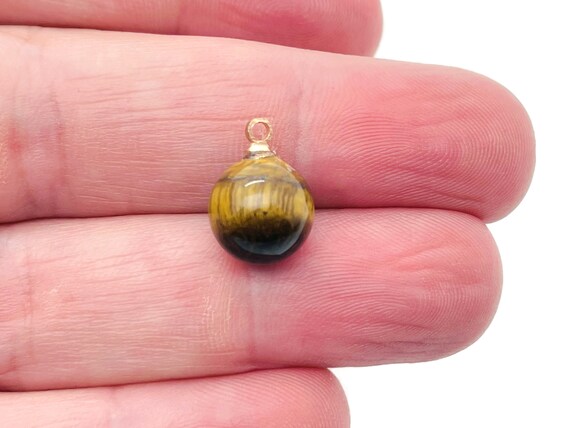 Tiger Eye Ball Beads - Crystal Beads Earring - Crystal Beads Pendant - Crystal Carving - NC1196