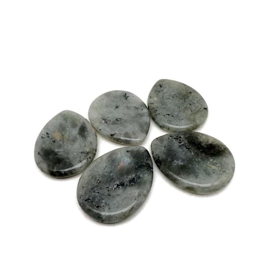 Labradorite Natural Worry Stone - Teardrop Shaped Natural Gemstone - Relaxing – 45mm - WO1090