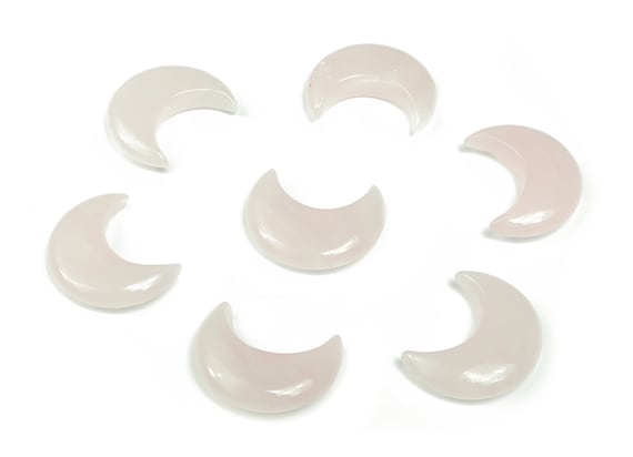 Rose Quartz Gemstone Moon - Crystal Moon - Carved Moon - Healing Crystal - Gemstone Crescent – 3×1.6cm – MO1036