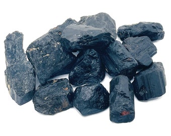 Piedra de turmalina negra en bruto - Turmalina negra natural en bruto - Piedra natural - Trozos de turmalina negra – RA1022