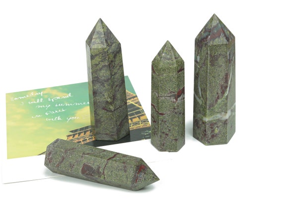 Dragon BloodStone Obelisk Tower Stone – Obelisk Tower Point Crystals – Meditation Gemstone - Gifts - TW1007