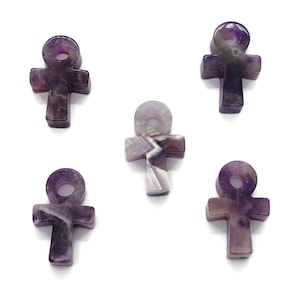 Amethyst Anka Crystal - Mini Crystal Ankhs - Handmade Carving - Anka Totem - AN1002