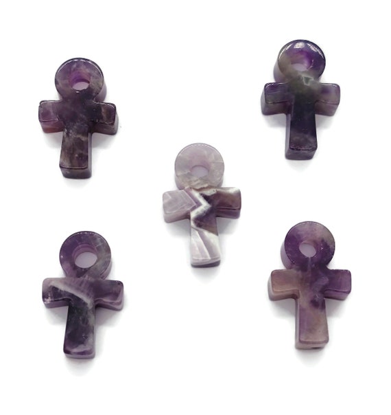 Amethyst Anka Crystal - Mini Crystal Ankhs - Handmade Carving - Anka Totem - AN1002