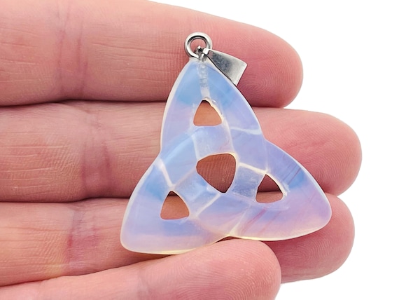 Opalite Celtic Knot Pendant - Trinity Crystals Pendant - Gemstone - Valentine's Day - NC1270