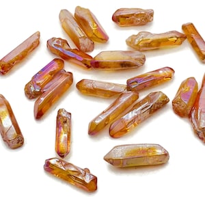 Tangerine Aura Quartz Point Gemstone - Point Orange Aura Stone –Tangerine Aura Gemstone - Lucky Stone - RA1235