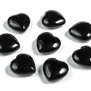 Obsidian Heart Gemstone - Black Heart Gemstone – Black Heart Loose Gemstone – Black Healing Stone - Obsidian Gemstone - 2.5cm -HE1112