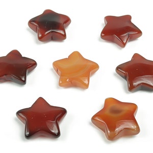 Cornaline étoilée - Étoile à sculpter - Pierre naturelle - Cristal curatif - 3 cm - ST1033