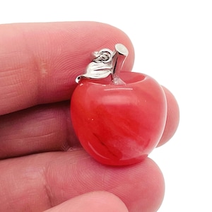 Cherry Quartz Crystal Apple Pendant - Crystals Pendant Healing - Mini Crystal Pendant - Gifts - NC1232
