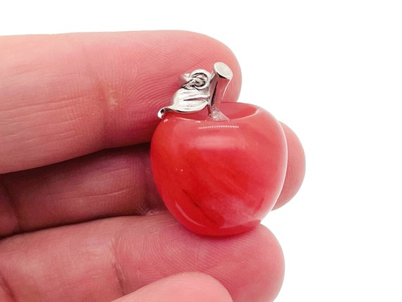 Cherry Quartz Crystal Apple Pendant - Crystals Pendant Healing - Mini Crystal Pendant - Gifts - NC1232