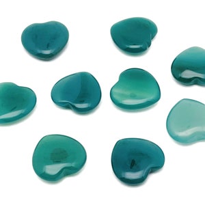 Green Agate Heart Gemstone Flat – Hartkristal - Helende Stenen – Snijhart - Natuursteen - 20x20x6 - HE1095