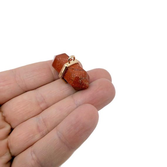 Red Jasper Double Terminated Crystal Pendant – Natural Gemstone Point - NC2008