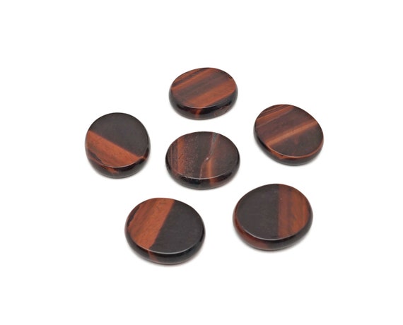 Red Tiger Eye Flat Disk - Slab Natural Stone – Flat Stone - Worry Stone - Healing Crystals – 35x30mm - FL1015