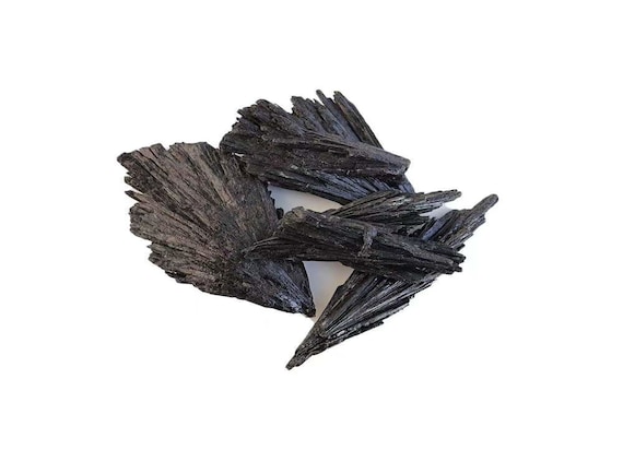 Black Kyanite Fan Stone - Rough Black Kyanite Fan Chunk – Healing Crystal – RA1386