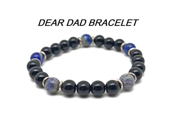 Dear Dad Gemstone Bracelet - Handmade Crystal Bracelet - Men&Women Stretchy Bracelet - Gift for Her - Choose Your Bracelet - YY1028