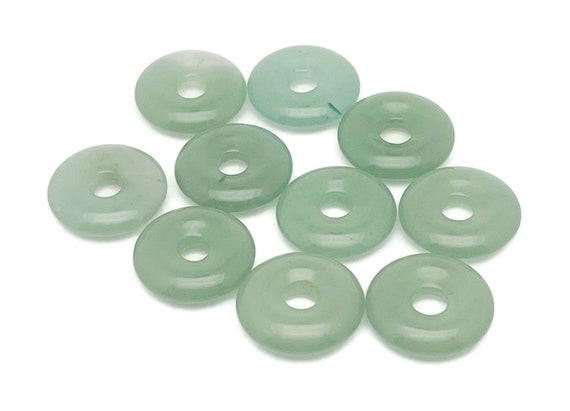 Aventurine Crystal Donut Pendants - Natural Gemstone Donut - Pi Stone - Lucky Safety Pendant Jewelry - Healing Crystals - DO1009