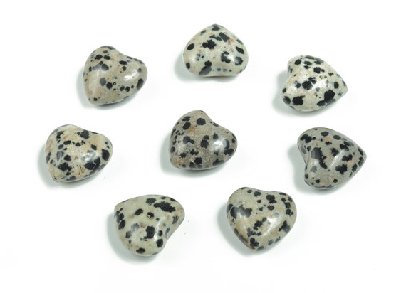 Dalmatian Jasper Heart Gemstone - Palm Stone Heart –  Healing Crystals - Nurturing Stone – Crystal Hearts – 15x15x9mm - HE1024