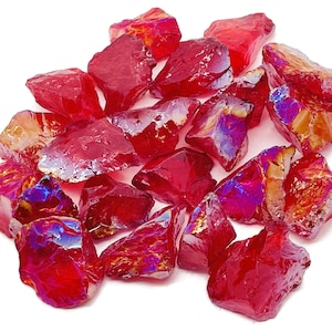Red Aura Quartz – Rough Red Aura – Raw Crystal – Chunk Stones - Healing Crystal - RA1257