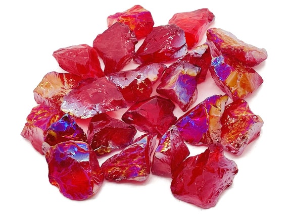 Red Aura Quartz – Rough Red Aura – Raw Crystal – Chunk Stones - Healing Crystal - RA1257