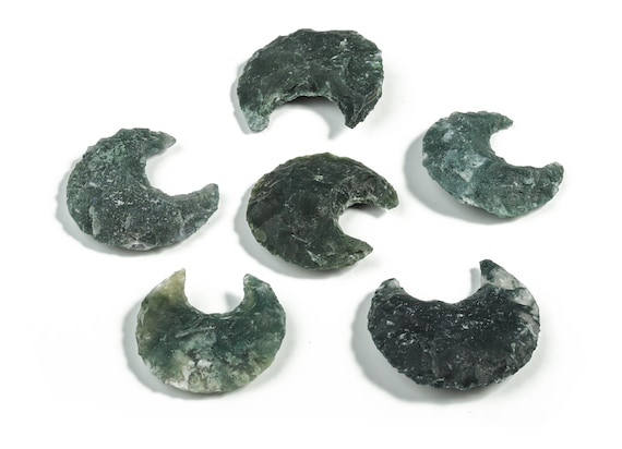 Moss Agate Gemstone Moon - Moss Agate - Moss Agate Gemstone - Natural Moss Agate - Moss Agate Cab – 4.5x2.5cm - MO1084