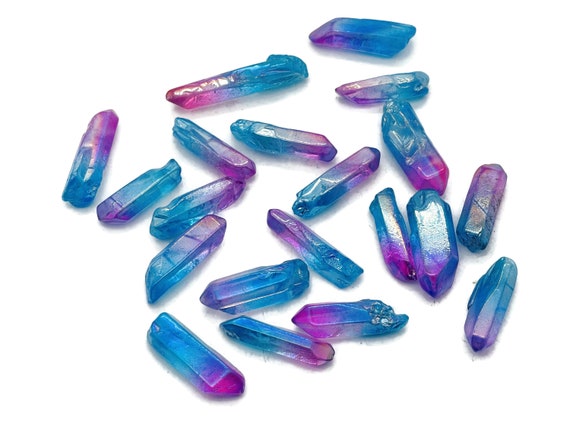 Rainbow Aura Quartz Point Gemstone - Point Purple-Blue Aura Stone – Aura Gemstone - Lucky Stone - RA1239