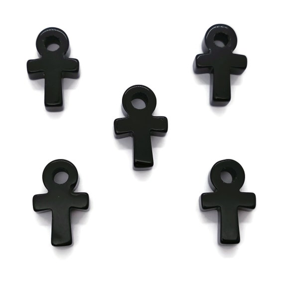 Obsidian Anka Crystal - Mini Crystal Ankhs - Handmade Carving - Anka Totem - AN1005