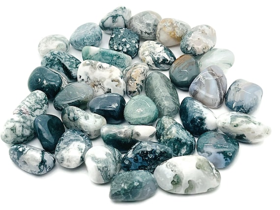 Moss Agate Tumbled Stone - India Agate - Gemstones for Crystal Healing – Lucky Crystal -  TU1058